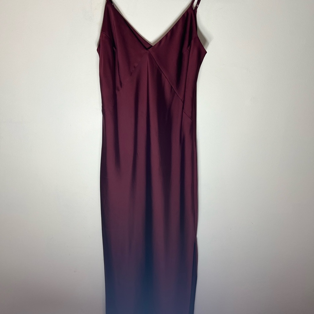 a new day Burgundy Satin Slip Dress